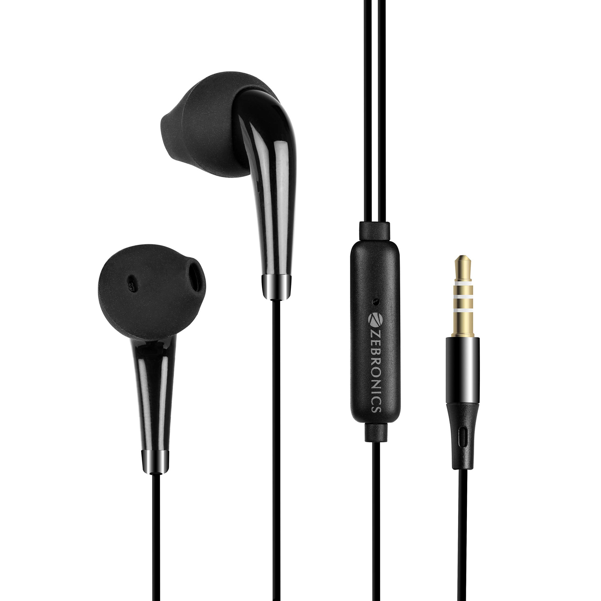 Zebronics Zeb-Calyx Wired in Ear Earphones with Mic Black