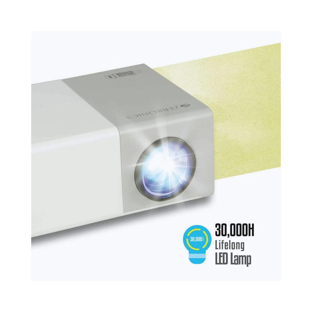 Zebronics Zeb PIXA PLAY 10 (800 lm) Portable Projector (White)