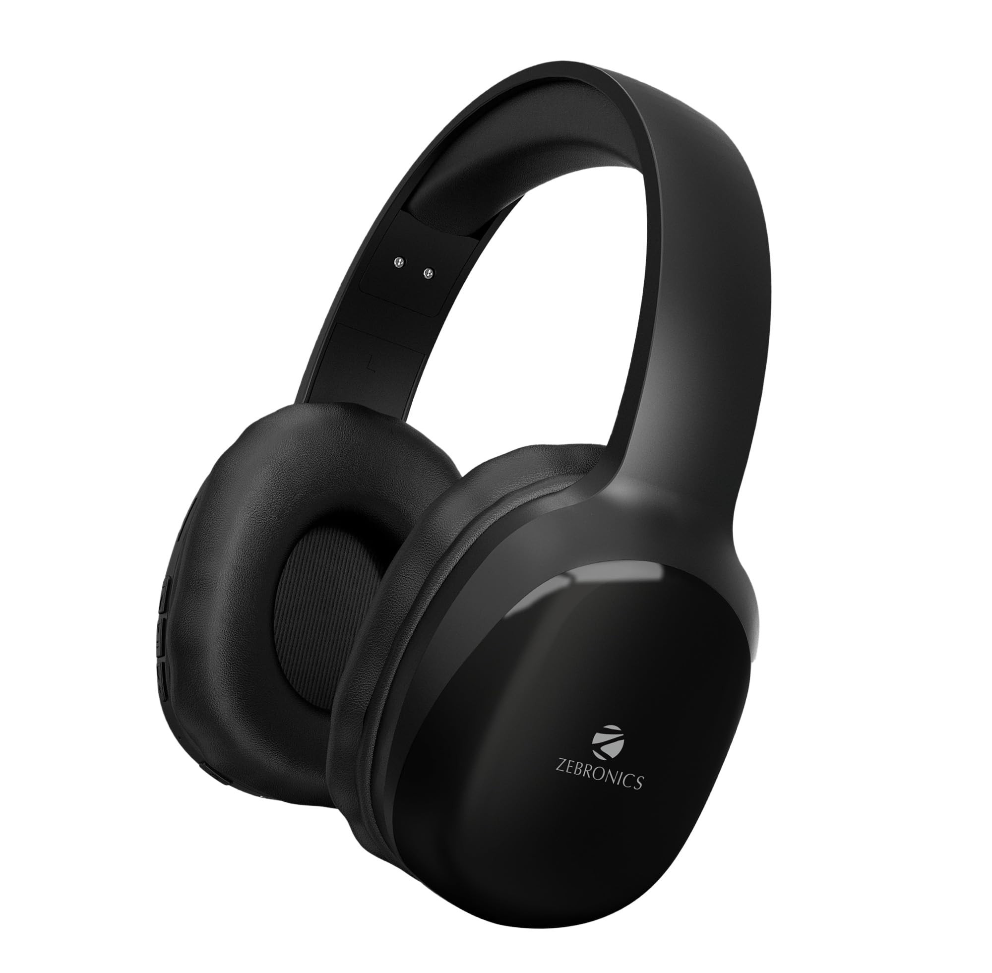 ZEBRONICS Zeb-Thunder PRO On-Ear Wireless Headphone Up to 60 Hours Playback Wired Mode USB-C Type ChargingBlack