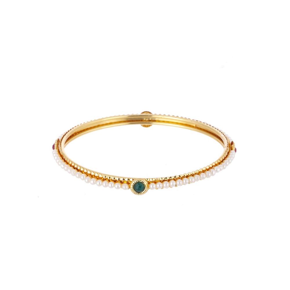 Zeneme Combo of Victoria Bangle Set, Pearls Bangle Set