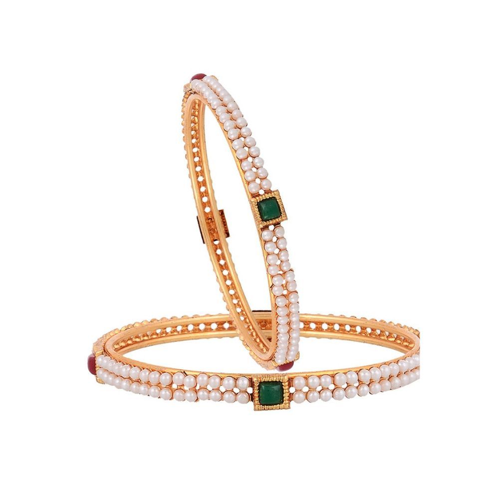 Zeneme Trendy Combo Gold Plated & Coloured Stone Bangles for Women & Girls. Wear