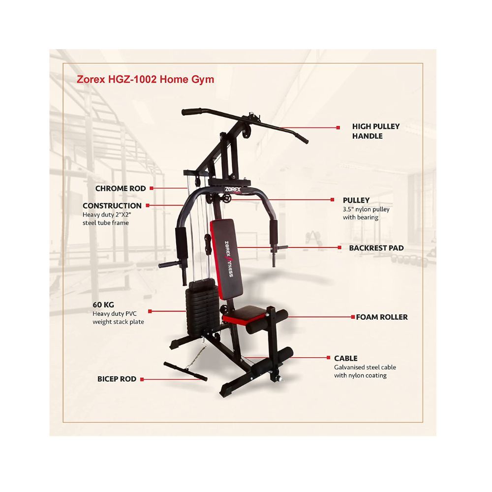 Zorex HGZ-1002 Home Gym Multi Machine All in one equipments for Men Workout Machine